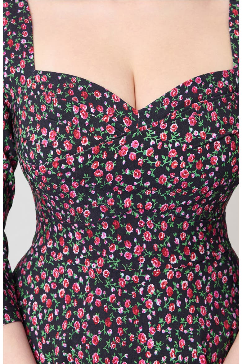 Pleated Bust Swing Dress, Alternate, color, Blue Green w/ Dragonfly Brooch