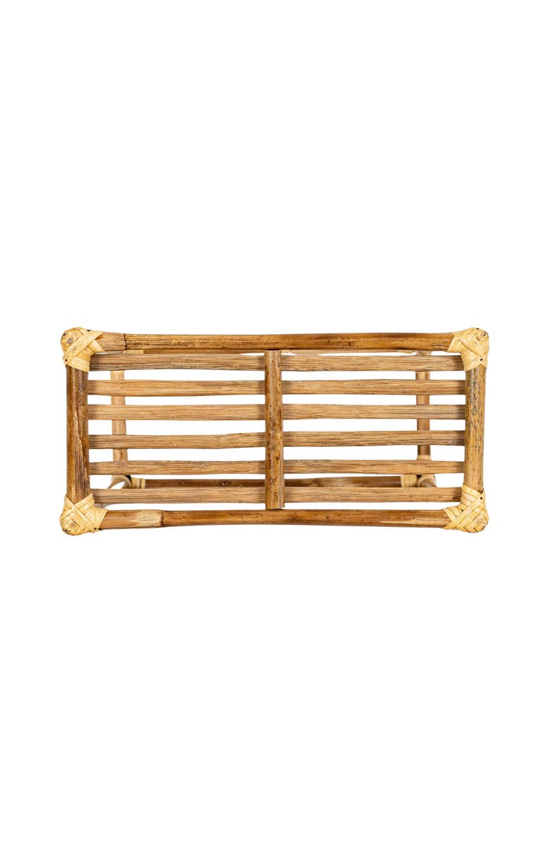 Foreside Home and Garden Square Wall Shelf Natural Cane, Alternate, color, Brown