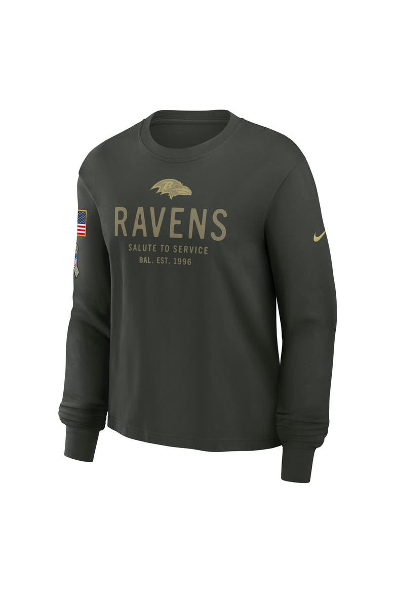 Women's Nike Dark Green Baltimore Ravens 2025 Salute to Service Sideline Dri-FIT Long Sleeve T-Shirt, Alternate, color, Dark Green