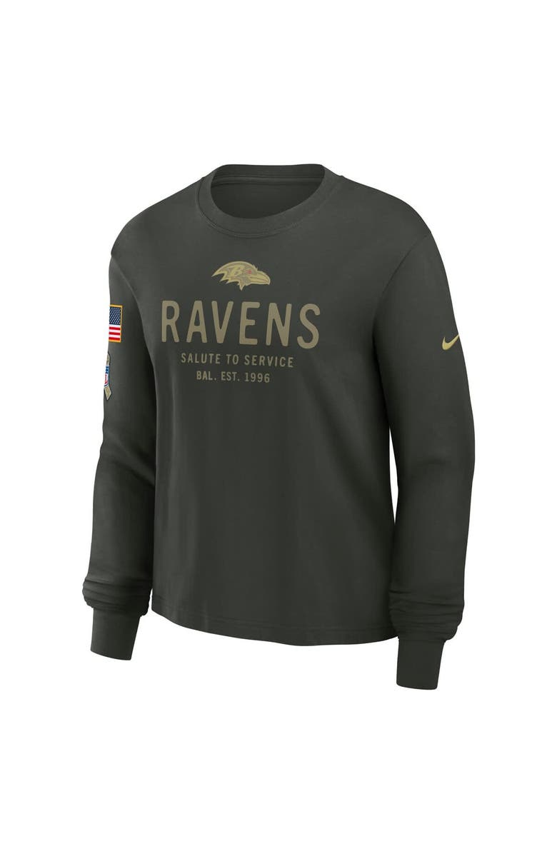 Nike Women's Nike Dark Green Baltimore Ravens 2025 Salute to Service Sideline Dri-FIT Long Sleeve T-Shirt, Alternate, color, Dark Green