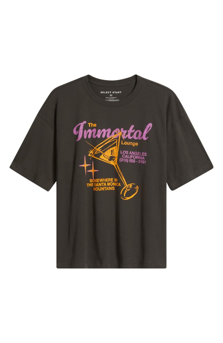 The Forecast Agency Immortal Lounge Crop Cotton Graphic T-Shirt, Alternate, color, Pirate Black