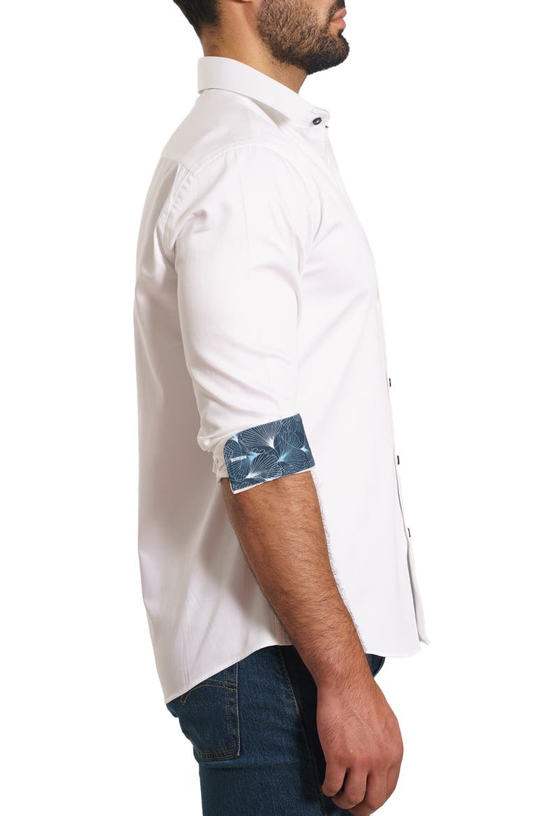 Trim Fit Solid Button-Up Shirt, Alternate, color, WHITE