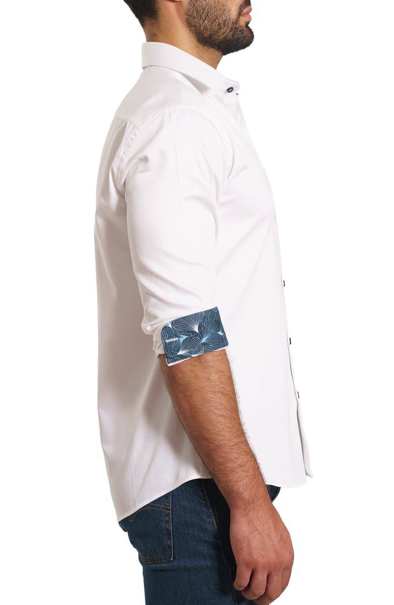 Jared Lang Trim Fit Solid Button-Up Shirt, Alternate, color, White