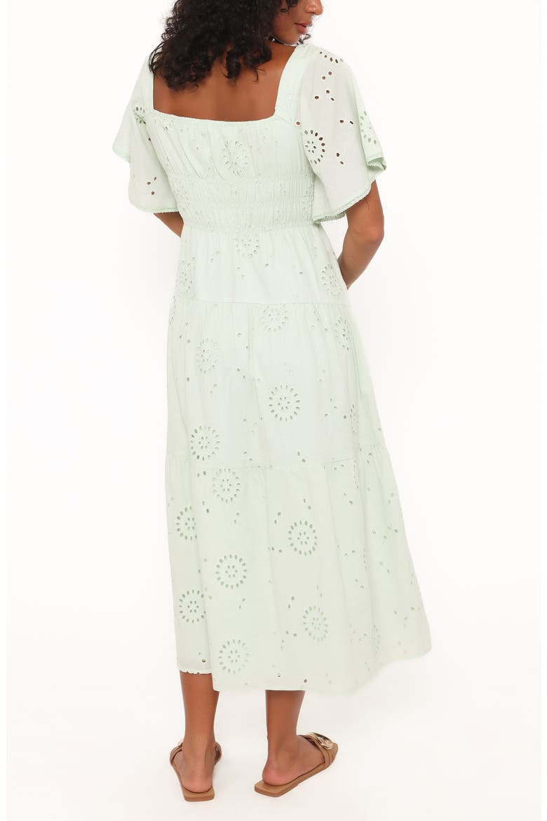 Tierney Eyelet Embroidered Midi Dress, Alternate, color, SAGE GREEN