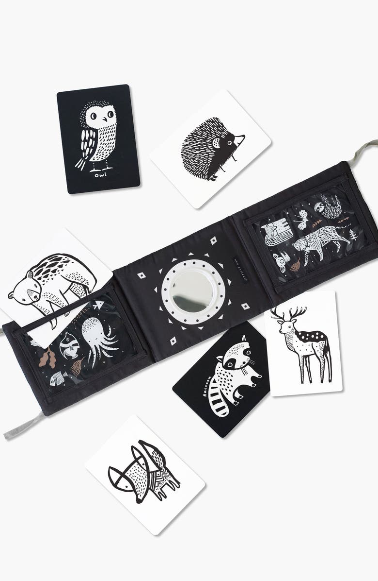 Wee Gallery Tummy Time Gallery with Mirror and Art Cards for Baby Bundle, Main, color, Woodland