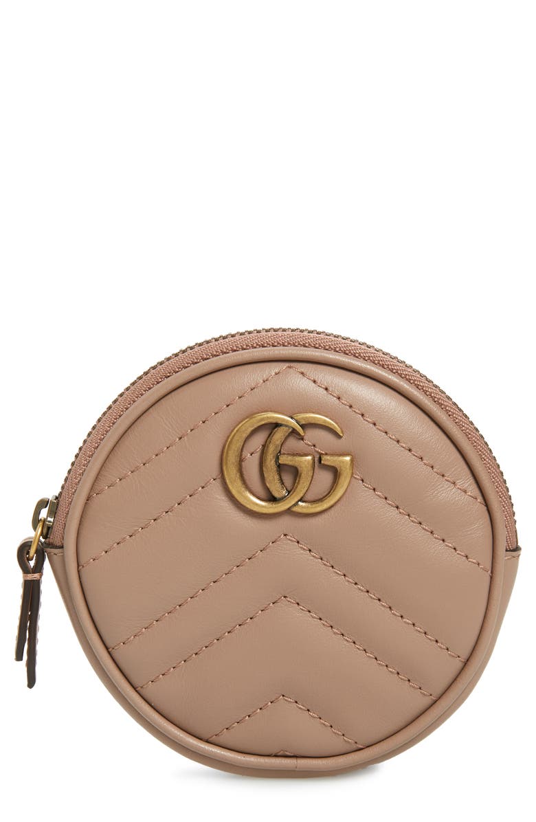 Gucci Leather Coin Purse with Key Ring, Main, color, 