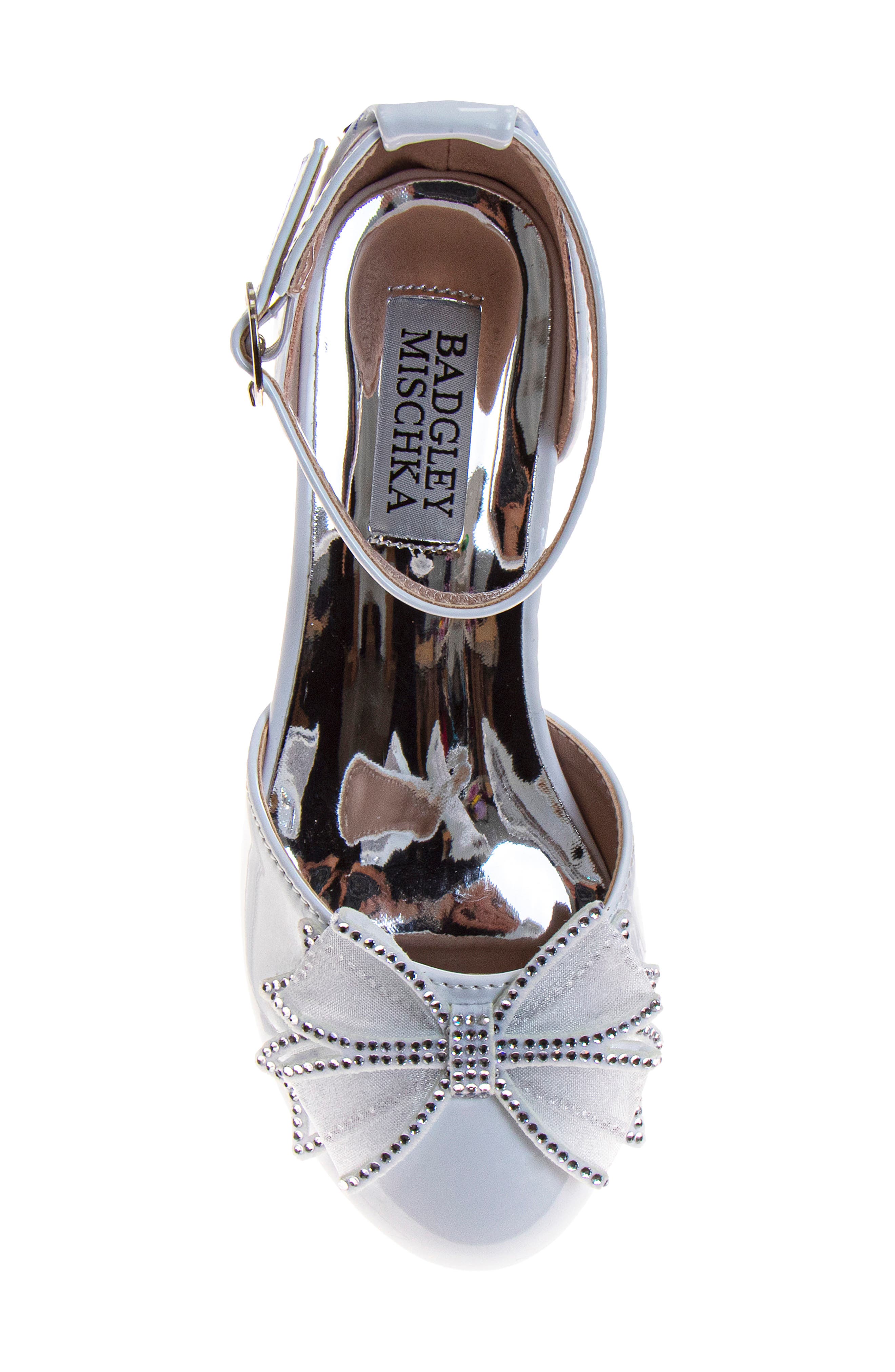 Kids' Star Bow Faux Leather Pump, Alternate, color, WHITE PATENT
