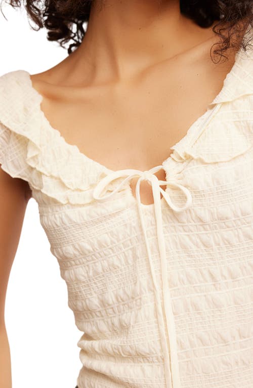 Free People Love You More Ruffle Accent Smocked Top