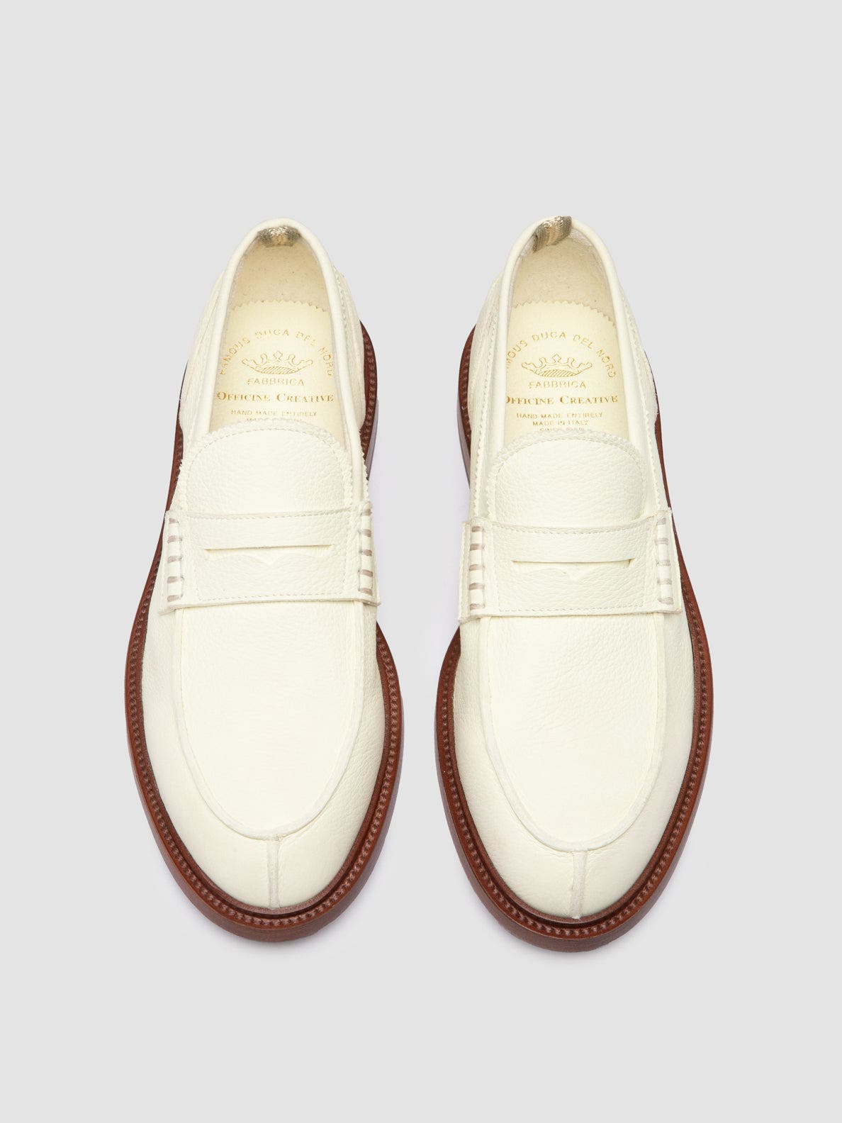 Officine Creative Sax 001 Leather Penny Loafers, Alternate, color, White