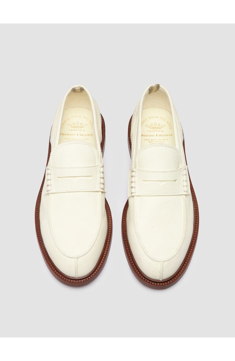 Officine Creative Sax 001 Leather Penny Loafers, Alternate, color, White
