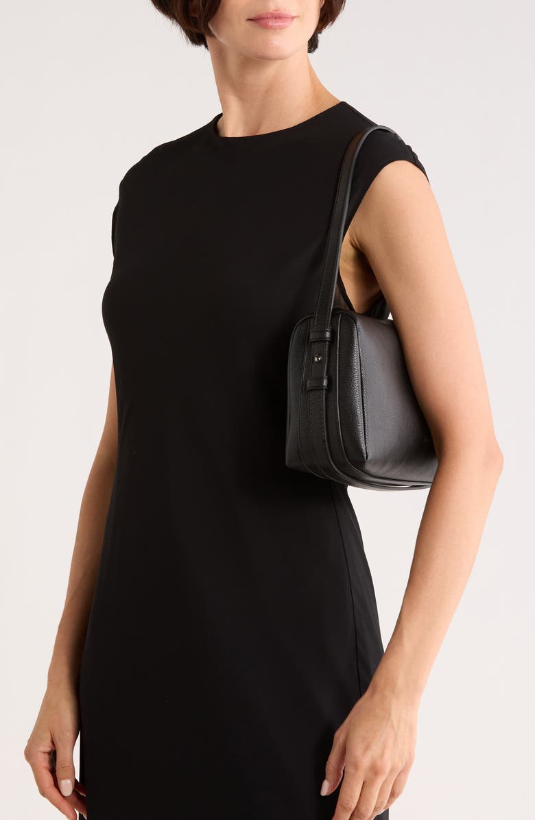 BCBG Convertible Faux Leather Shoulder Bag, Alternate, color, Black