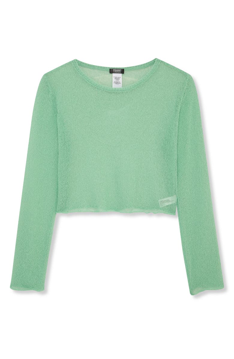 Truce Kids' Relaxed Fit Sheer Sweater, Main, color, Light Green