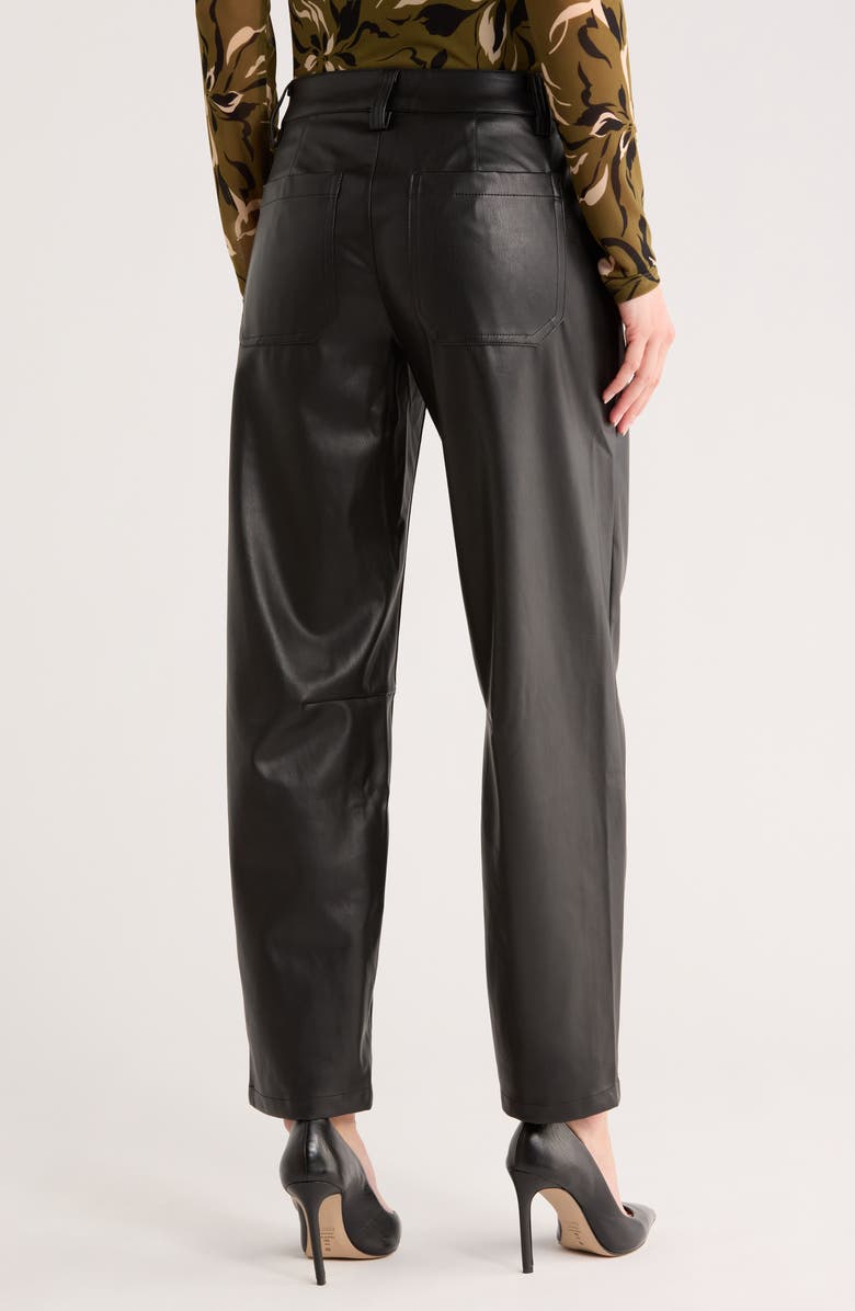 Sanctuary Faux Leather Barrel Pants, Alternate, color, Black
