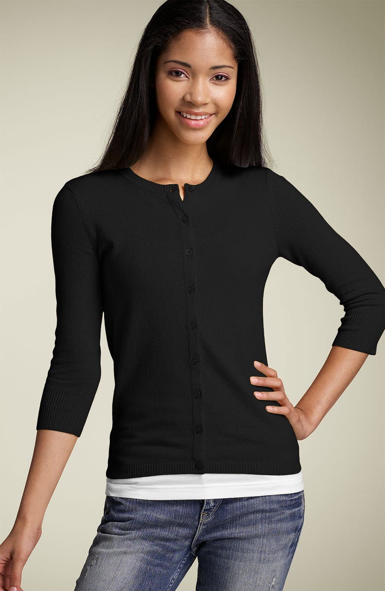 BP. Three Quarter Sleeve Jersey Cardigan, Main, color, 