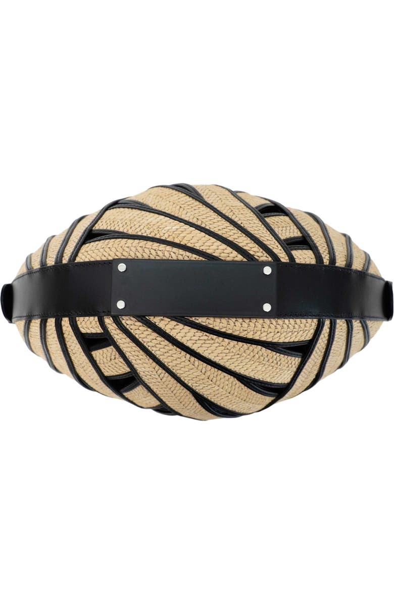 PERRIN PARIS Le Panier Handbag Raphia, Alternate, color, Raphia Beige / Black