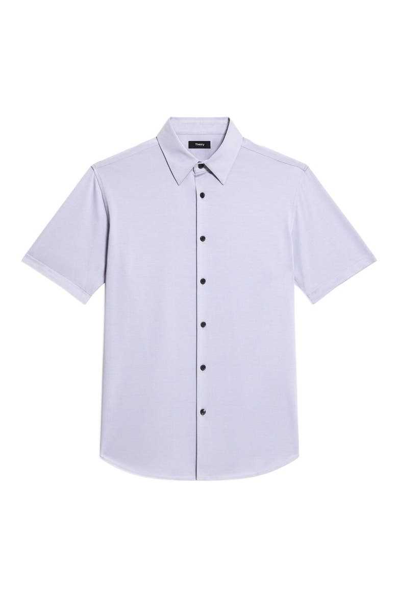 Irving Structure Knit Short Sleeve Button-Up Shirt, Alternate, color, GRAY LILAC
