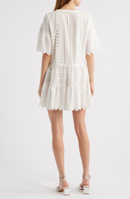 Loveshackfancy Orcia Embroidery Detail Cotton Babydoll Minidress