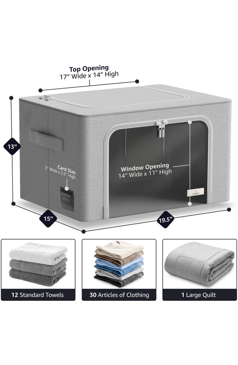 SORBUS 4-Pack Foldable Storage Boxes, Alternate, color, 