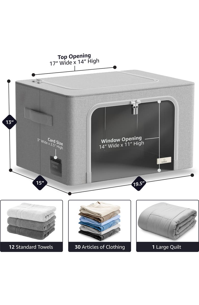 SORBUS 4-Pack Foldable Storage Boxes, Alternate, color,