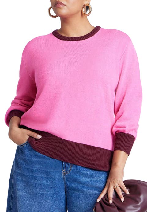Contrast Rib Sweater (Plus Available)