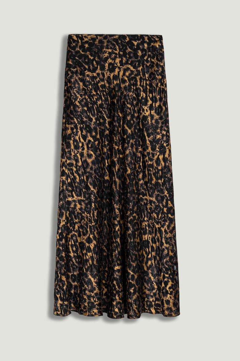 Printed Leopard Midi Skirt, Alternate, color, Multi-Colored