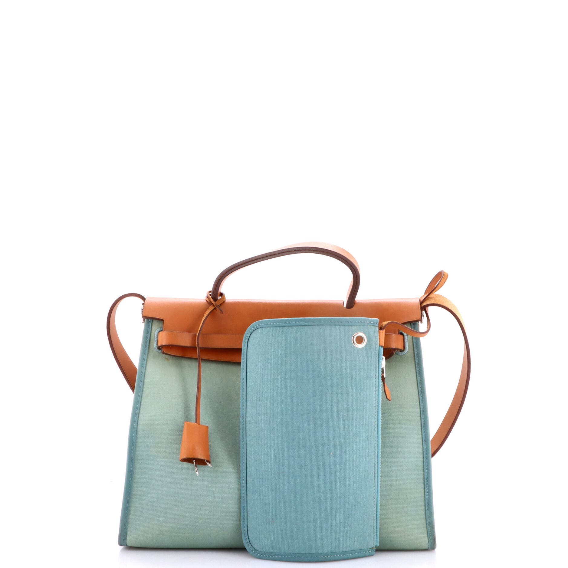 Herbag Zip Leather and Toile 31, Alternate, color, Blue