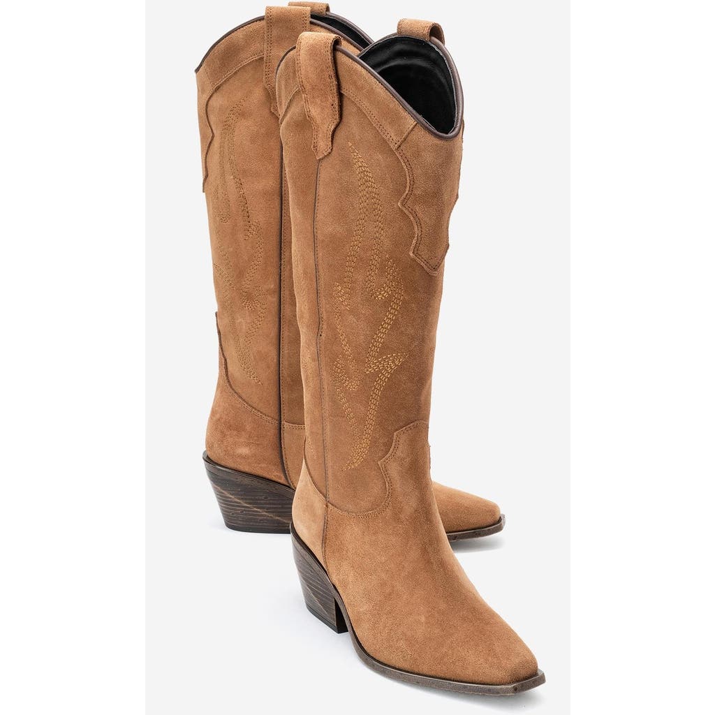 Forever & Always Shoes Pietro Leather Western Knee High Boot In Brown