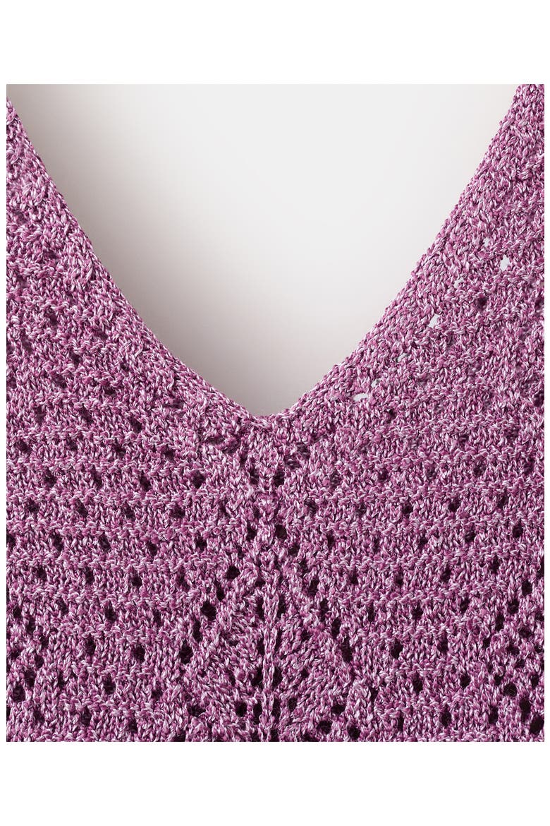 Crochet V-Neck Top, Alternate, color, PURPLE