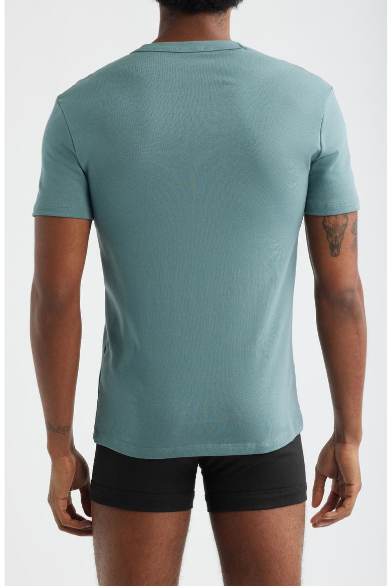 Cotton Jersey V-Neck T-Shirt, Alternate, color, TEAL