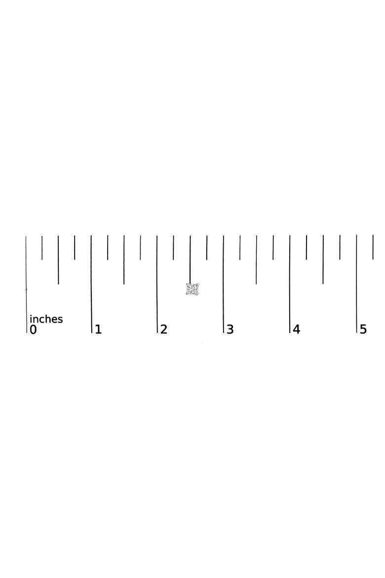 14K White Gold 3/4 Ct Princess Lab Grown Diamond Solitaire Stud Earrings, Alternate, color, White