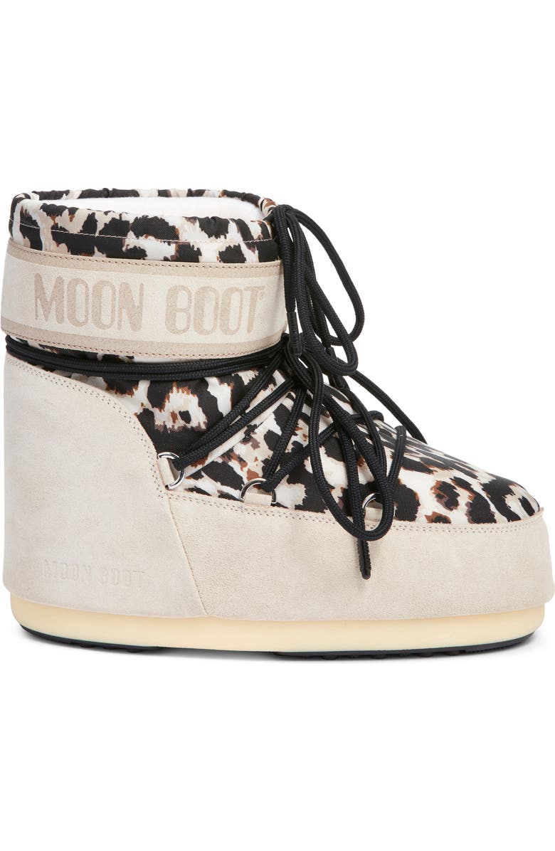 Moon Boot<sup>®</sup> Icon Low Water Repellent Leopard Print Boot, Alternate, color, Light Leopard