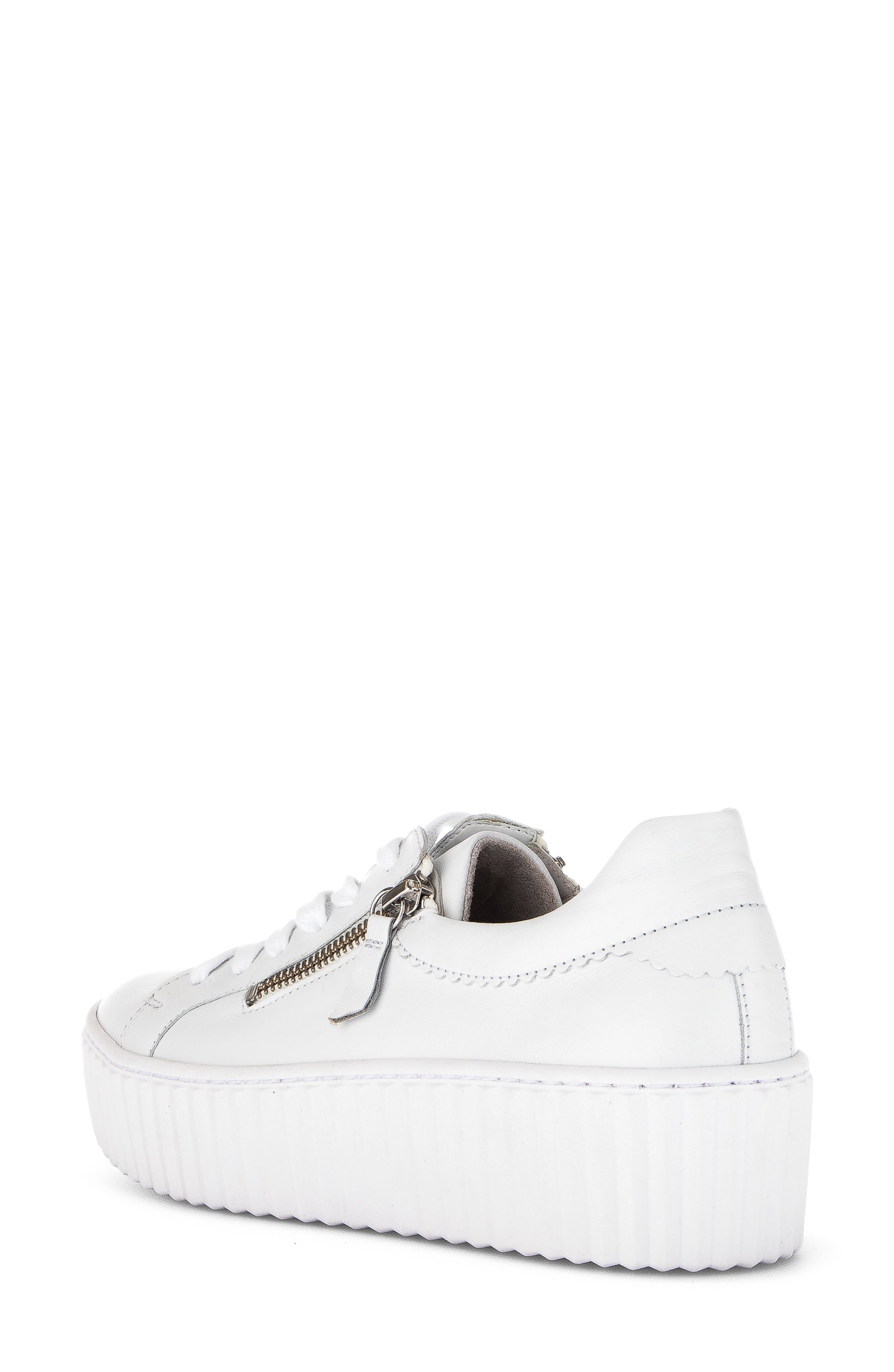 Platform Zip Sneaker, Alternate, color, WHITE/ SILVER