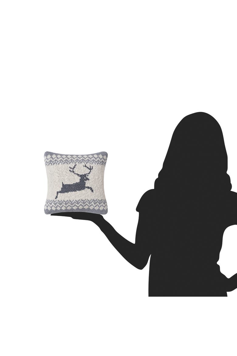 Deer Decorative Throw Pillows, Alternate, color, Grey