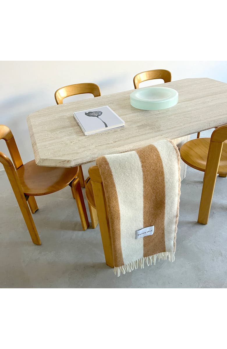 Maison Deux Rough Stripe Blanket, Alternate, color, Open Brown