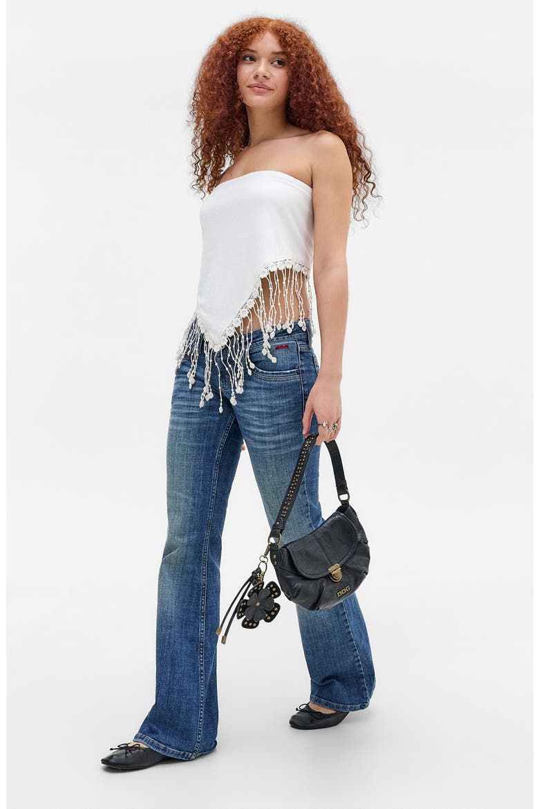 Fringe Strapless Top, Alternate, color, WHITE