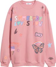 THE MAYFAIR GROUP x ISCREAMCOLOUR Somebody Loves You Fleece Graphic Sweatshirt