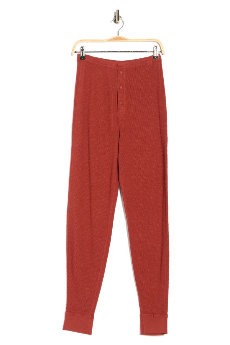 Cotton Thermal Joggers, Alternate, color, BRICK
