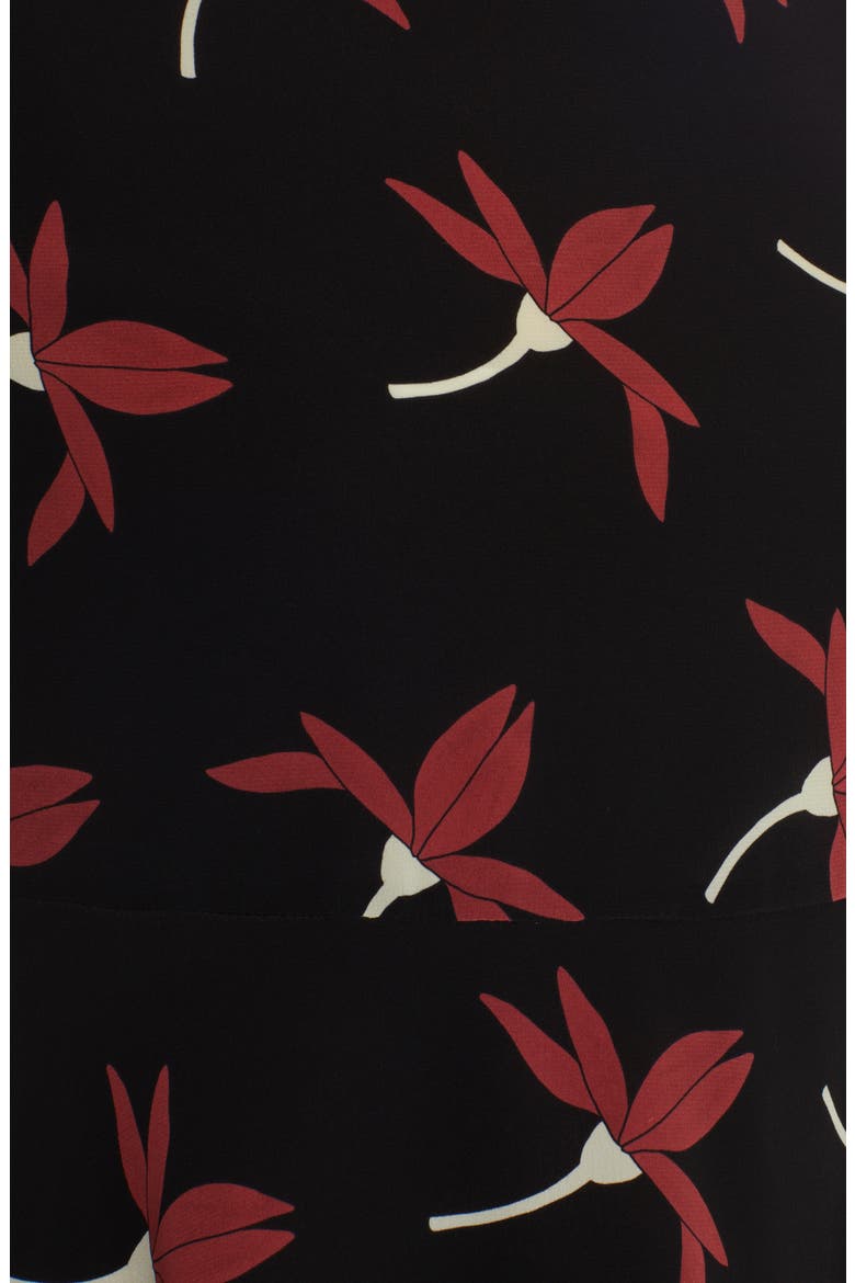 Fairy Flowers Print Long Sleeve Silk Minidress, Alternate, color, NERO MULTICOLOR K92