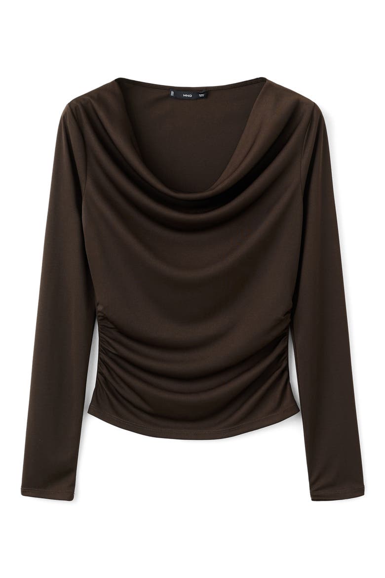 Odette Cowl Neck Top, Alternate, color, BROWN