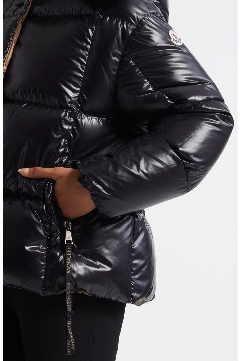 Parana Down Puffer Jacket with Removable Hood, Alternate, color, BLACK/BLACK