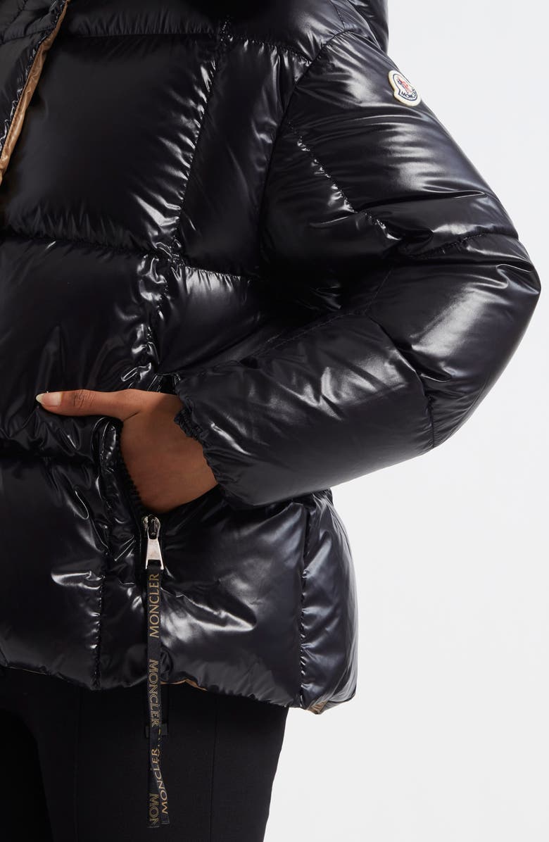 Moncler Parana Down Puffer Jacket with Removable Hood, Alternate, color, Black/Black