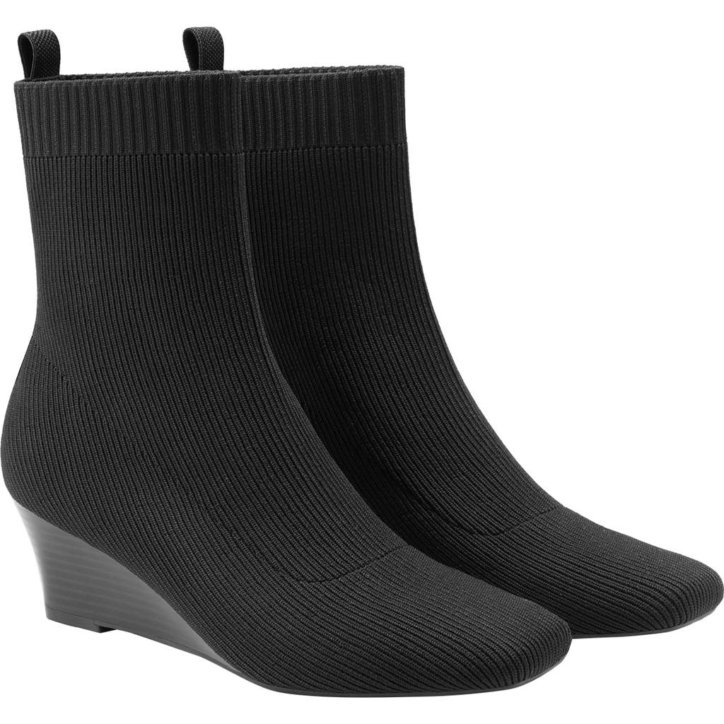 Vivaia Margot Wedge Bootie Square-toe Water-repellent Boots In Black