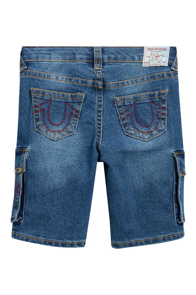 Kids' Studded High Rise Denim Shorts, Alternate, color, RIBLE