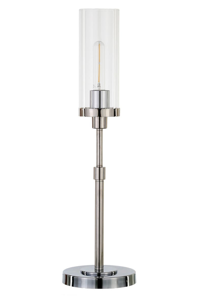 HUDSON AND CANAL Frieda Polished Nickel Table Lamp with Clear Glass ...