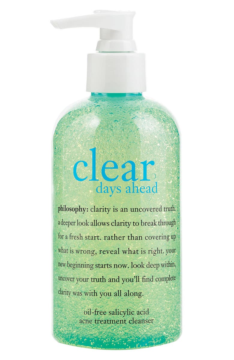 philosophy 'clear days ahead' acne treatment cleanser, Main, color, 