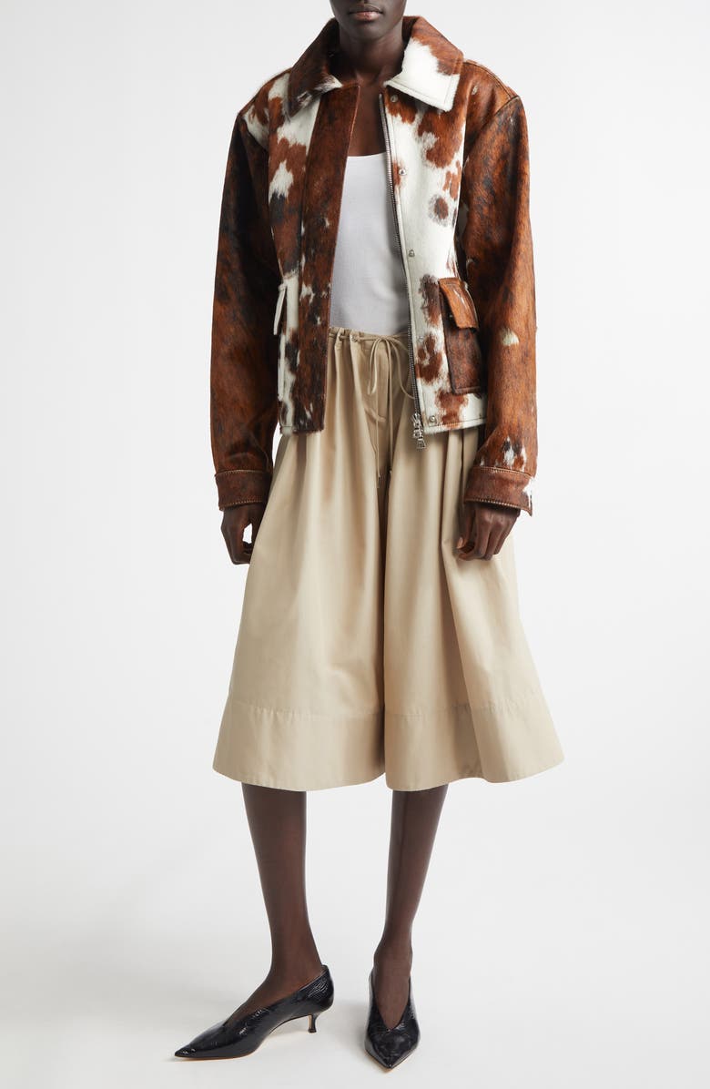 Brandon Maxwell The Blaine Genuine Calf Hair Jacket, Alternate, color, Natural Cow Hide