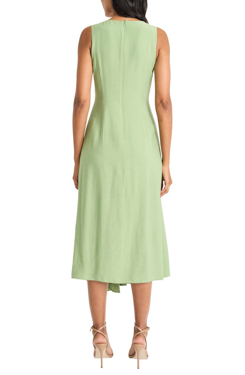 Maggy London Draped Midi Dress, Alternate, color, Green Eyes