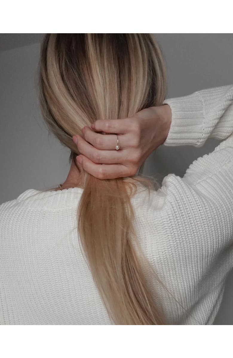 seree Eden freshwater pearl skinny gold ring, Alternate, color, White