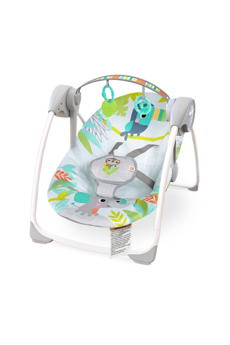 Rainforest Vibes 6-Speed Portable Automatic Baby Swing with Toy Bar, Main, color, Multicolored