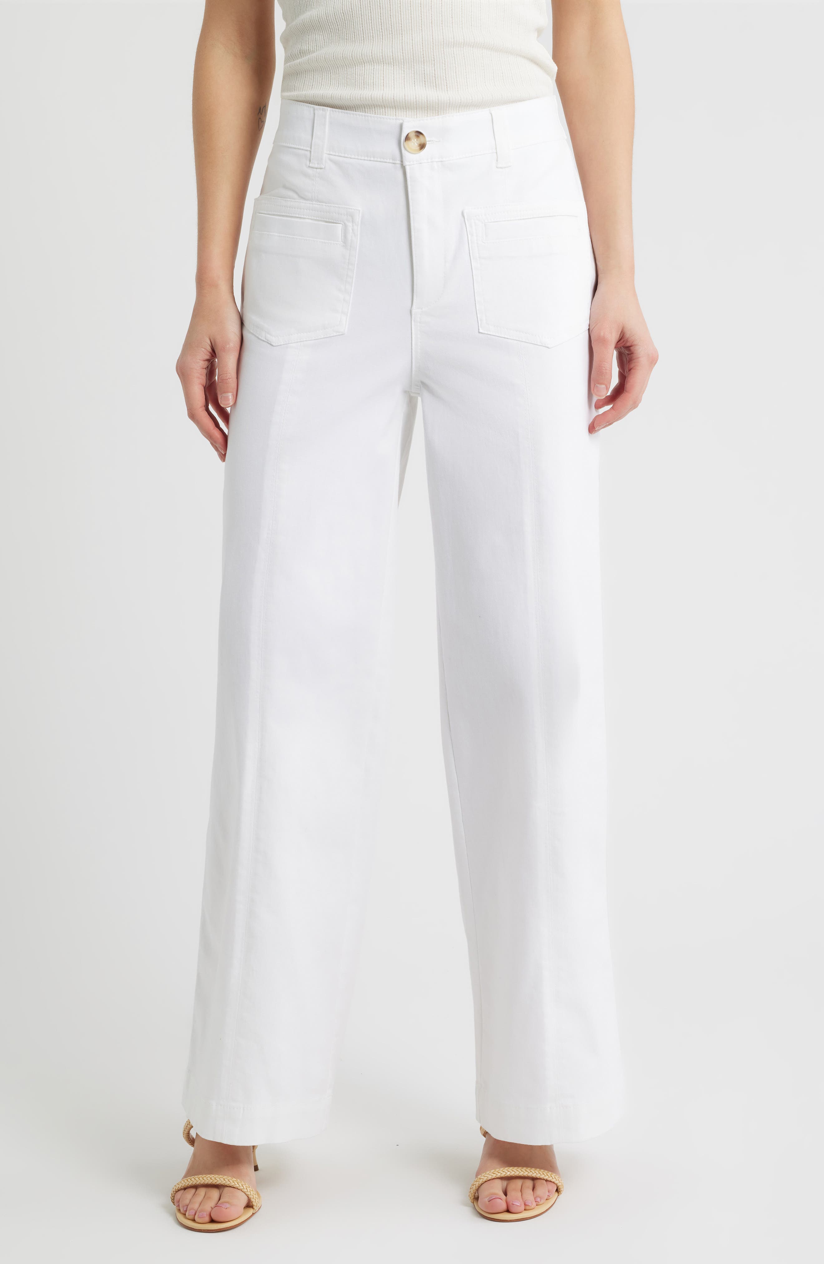 Skyrise Patch Pocket Wide Leg Pants